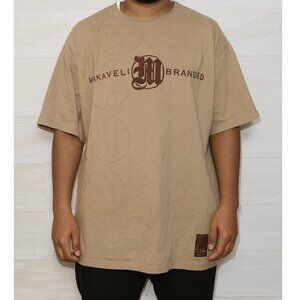 2Pac Makaveli Brand Men's Size XXXL Brown Short Sleeve Graphic T-shirt